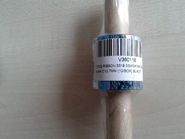 Zebra cinta ribbon transfer cera 33mm x 74m 800130-001 para TLP2844/ TLP2844-Z/TLP23844/TLP3844-Z