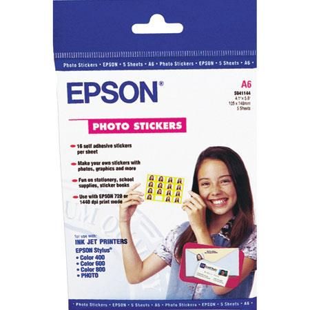 Epson papel ink-jet S041144 A6 photo - 105mm x 158mm - 250gr. - 5 hojas