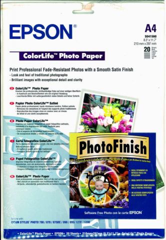 Epson papel ink-jet S041560 A4 photo ColorLIfe 245gr. 20 hojas