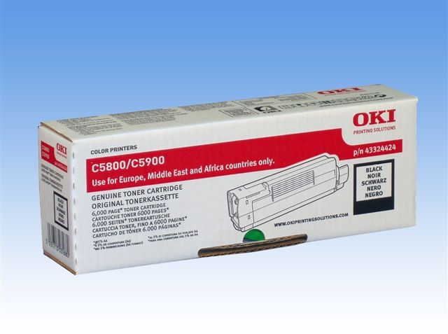 Oki toner negro 43324424 C5800/5900  6.000 paginas