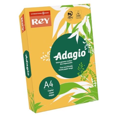 A4 liso 80Gr  500 hojas color fuerte albaricoque