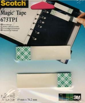 3M Cinta adhesiva invisible Scotch Magic -  precortadas - tira  19mm x 76,2mm -  673TP1 - 2 x 50 unidades