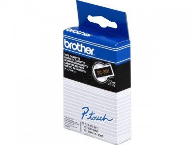 Brother cinta rotuladora TC001 negro/trans. 9mm x 7m