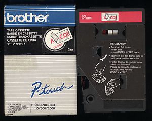 Brother cinta rotuladora TC002 rojo/transferencia 12mmm x 7m