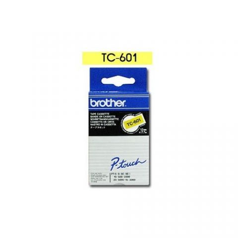 Brother cinta rotuladora TC601 negro/amarillo 12mm x 7m