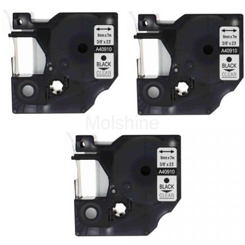 Dymo cinta rotuladora 40910 negro/trans. 9mm x 7m