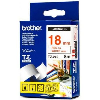 Brother cinta rotuladora TZ242 rojo/blanco 18mm x 8m