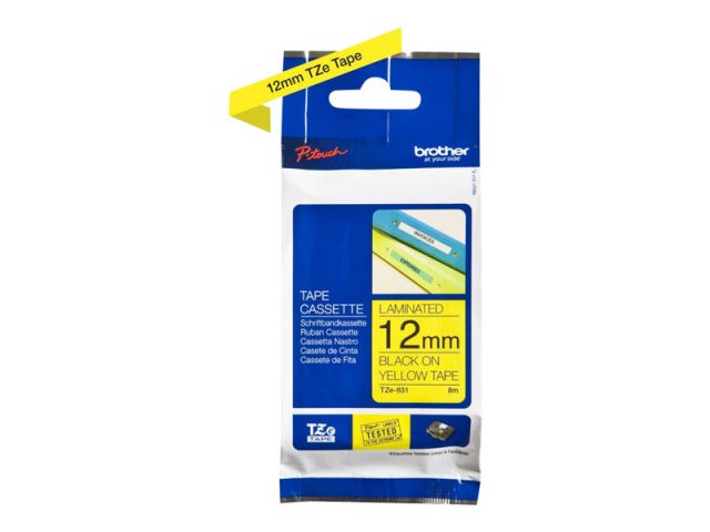 Brother cinta rotuladora TZe631 negro/amarillo 12mm x 8m