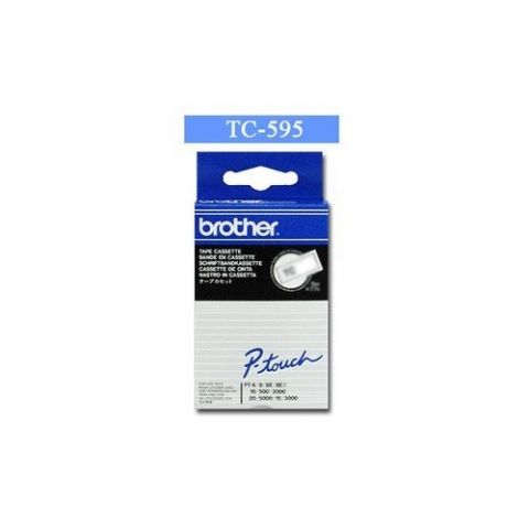 Brother cinta rotuladora TC595 blanco/azul 9mm x 7m