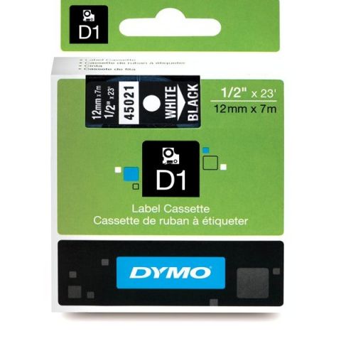 Dymo cinta rotuladora 45021 negro/blanco 12mm x7m