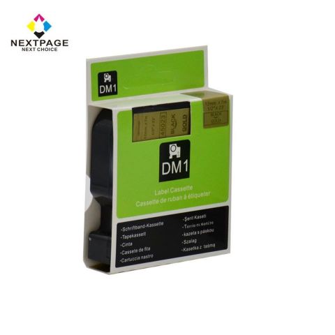 Dymo cinta rotuladora 45023 negro/oro 12mm x 7m