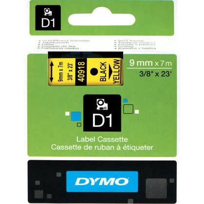 Dymo cinta rotuladora 40918 negro/amarillo 9mm x7m