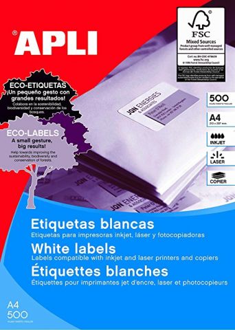 Apli etiquetas 01787 I/L/F/ 210mm x 148mm 500 hojas