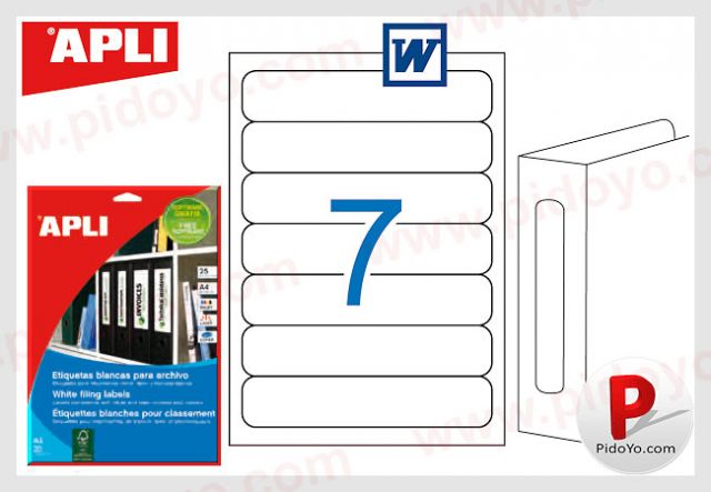 Apli etiquetas 01232 190X38 I/L/F 25H cantos romos