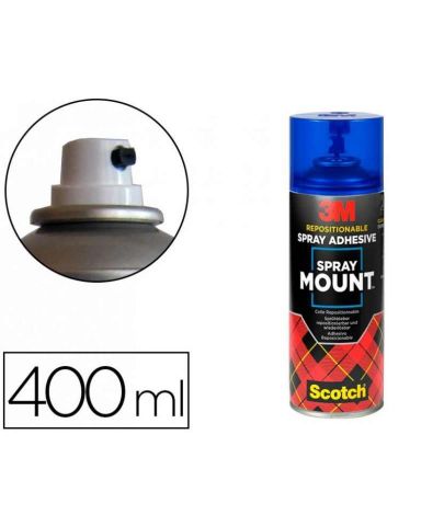3M Adhesivo Spray Mount 400ml. reposicionable (primeras 24 horas) tiempo limitado