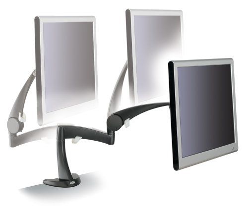 3M Brazo sobremesa para monitor plano MA100MB, hasta 18 kg. Vesa 75 mm x 75 mm y 100 mm x 100 mm. Ajustable en altura, adelante y hacia atrás rango de altura ajustable arriba y abajo a través de un 8