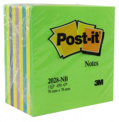 3M Post-it notas 2028NB 76x76mm cubo 450 hojas