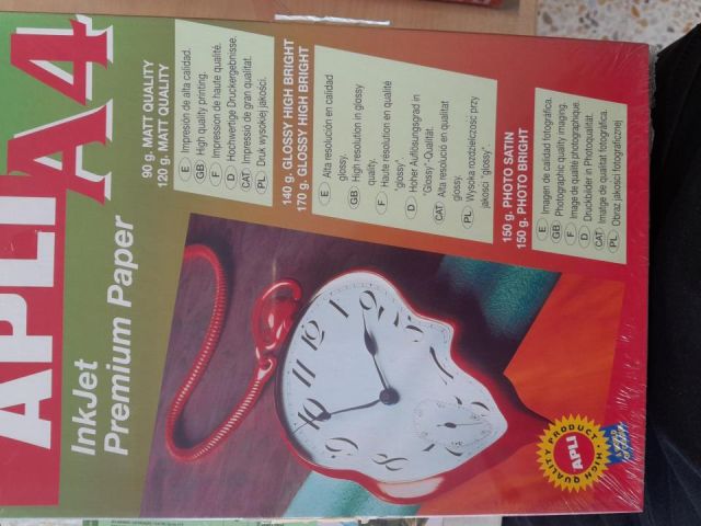 Apli papel A4 04135 Glossy 170gr. 720-1440dpi 50 hojas