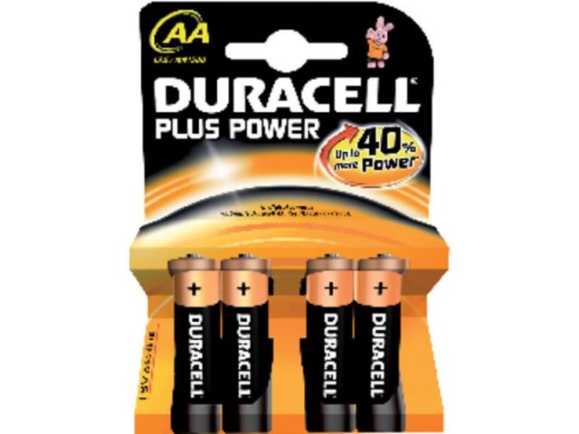 Duracell pila LR06 1,5v alcalina AA Plus Power blister 4 unidades 75038386